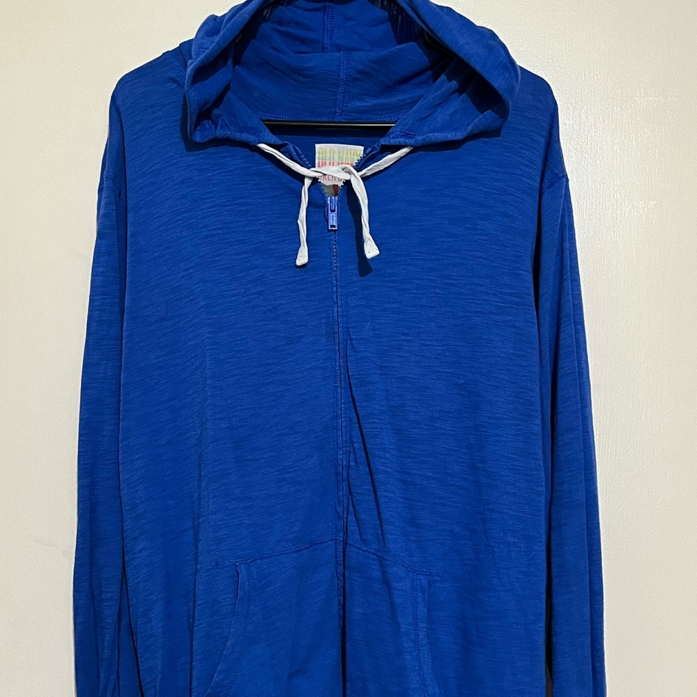 Light zip-up hoodie, royal blue , XL